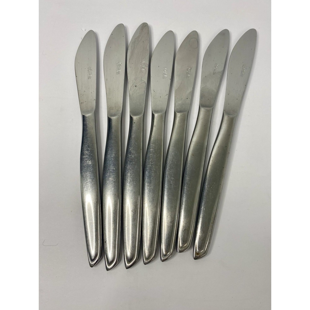 Noritake Stainless Fantasy 7 Dinner Knives 8 1/4" Length